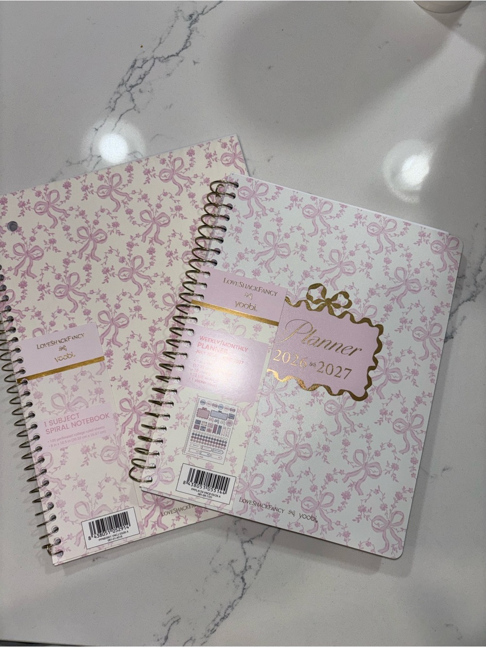 LoveShackFancy Pink Floral 2026-2027 Spiral Planner & Notebook
